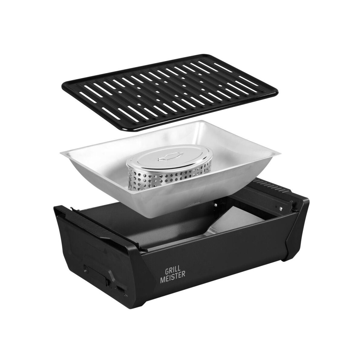 GRILLMEISTER charcoal grill with active ventilation “KANSAS”, wireless