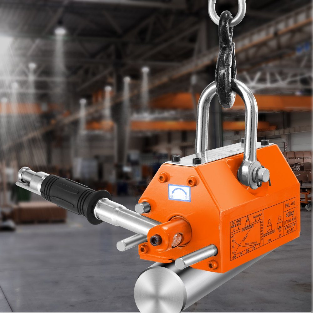 Magnetic Lifter, 400kg Pulling Force, 2.5 Safety Factor, Neodymium and Steel, Load Lifting Magnet with Release, Permanent Load Lifting Magnets, Heavy Duty Magnet for Lifting, Shop Crane, Block, Board