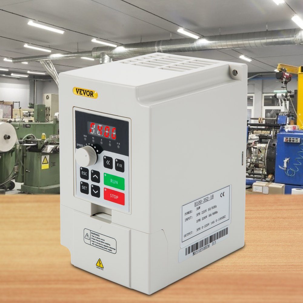 Variable Frequency Inverter 220V 3KW 4HP Variable Inverter VFD Speed ​​Controller CNC Inverter -5~40°C Vibration <0.5G Input/Output Current 0-14A Input 1 or 3 Phase VFD Converter