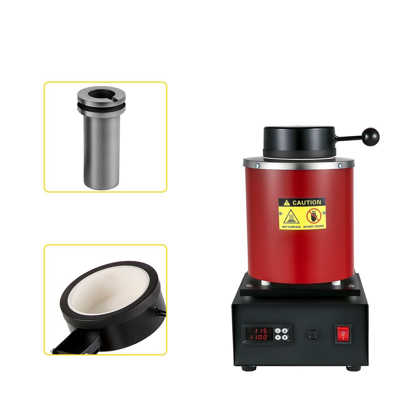 Digital Gold Melting Furnace 3KG, Graphite Crucible Melting Furnace 1150°C, 1750W Melting Furnace Electric PID Module, Metal Melting Furnace for Metal Gold Silver Copper Jewelry Processing 220V Digital Gold Melting Furnace 3KG, Graphite Crucible Melting Furnace 1150°C, 1750W Melting Furnace Electric PID Module, Metal Melting Furnace for Metal Gold Silver Copper Jewelry Processing 220V