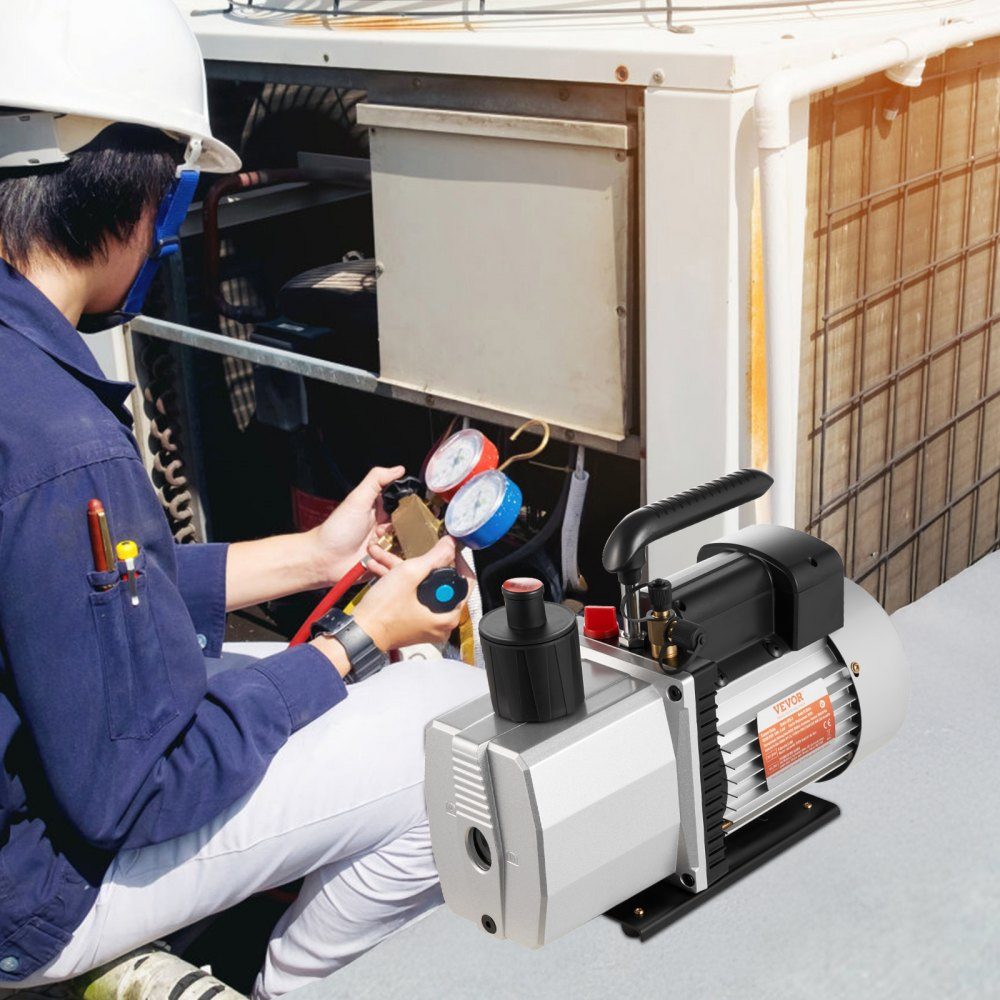 Vacuum Pump 8CFM 3/4HP Two Stage Air Conditioner Vacuum Pump 220V 0.3PA Ultimate Vacuum Refrigerant HVAC Tool for Car Repair Vacuum Evacuation