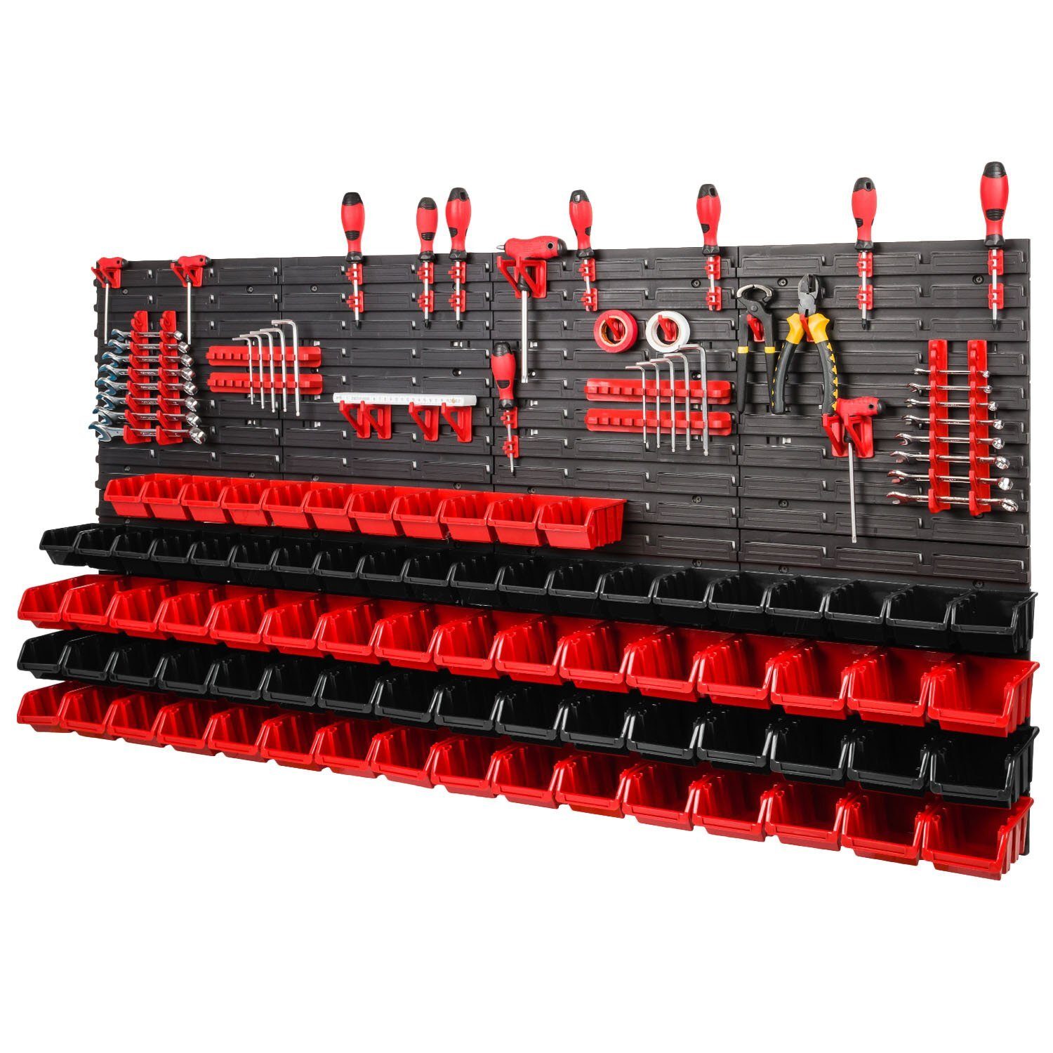 *BEST-SELLER* Ensemble mural à outils Porte-outils avec système de rangement mural perforé Étagère murale perforée à outils Ensemble d'étagères d'atelier
