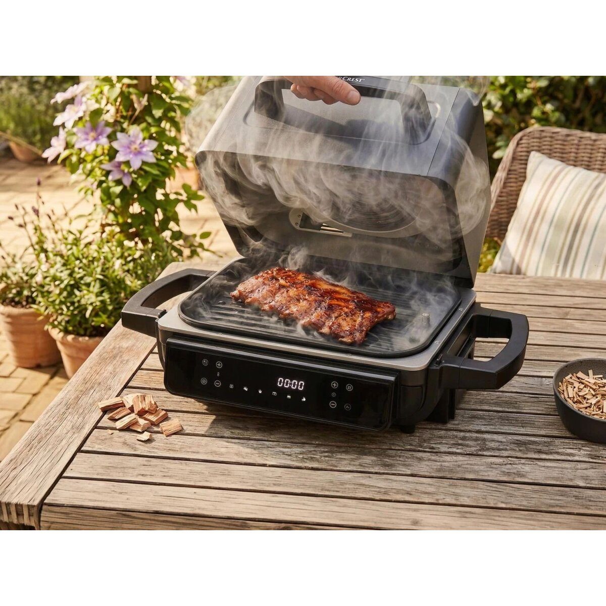 SILVERCREST® KITCHEN TOOLS hot air fryer with grill and smoker function »SHLFS 2200 A1«, 2200 W, 3.8 l