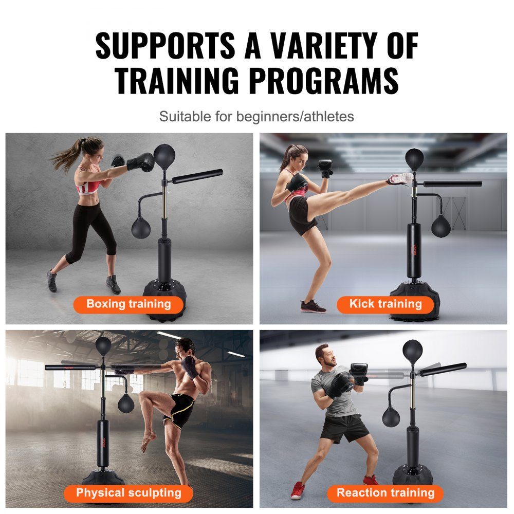 Box-Speed-Trainer, Boxsack mit Ständer, Reflex-Boxsack für Jugendliche & Erwachsene, höhenverstellbares Boxsack-Set mit Handschuhen, Workout-Speed-Bag für das Training, Schwarz