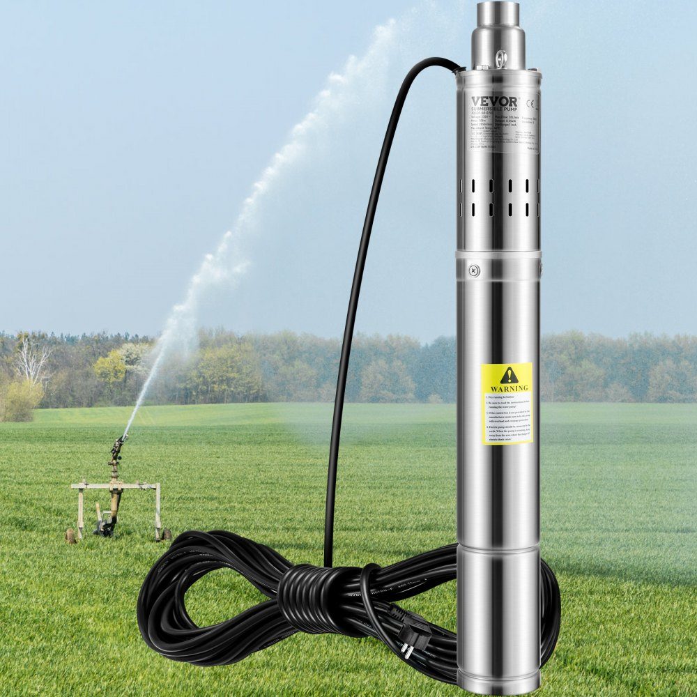 76 mm diepe bronpomp 550 W bronpomp max. debiet 35 L/min dompelpomp max. afleverhoogte 108 m. Dompelpomp zandbestendig