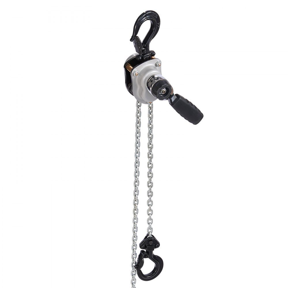 Mini Lever Hoist, 1/4 Ton Capacity Hand Chain Hoist, 1.5m Lift, G80 Steel Alloy Chain with Double Pawl Mechanical Brake, Chain Hoist with 360° Swivel Hooks, for Warehouse, Construction, Garage