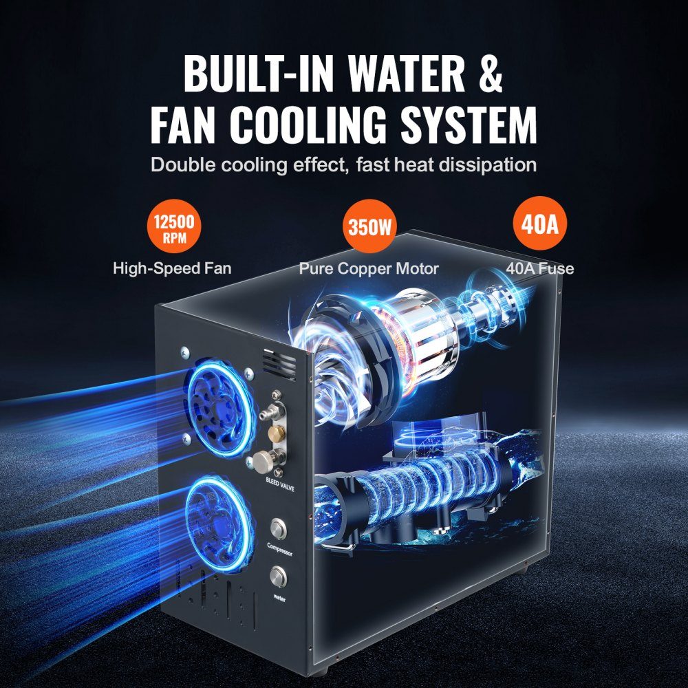 PCP Air Compressor, 4500PSI/30MPa Portable PCP Air Rifle Compressor - Integrated Water and Fan Cooling System, Auto-Stop DC12V/AC230V Paintball Tank Compressor for Air Rifle, Diving Bottle