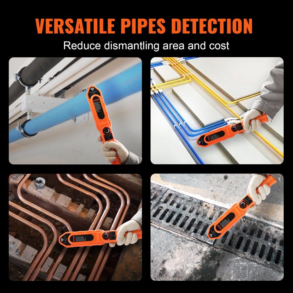 Pipe Blockage Detector Pipe Blockage Detector Pipe Cleaner ABS Case Pipe Inspection Organizer 30m Cable Detection Distance for Non-Metallic Pipes 0-40cm Metal Pipes 0-15cm