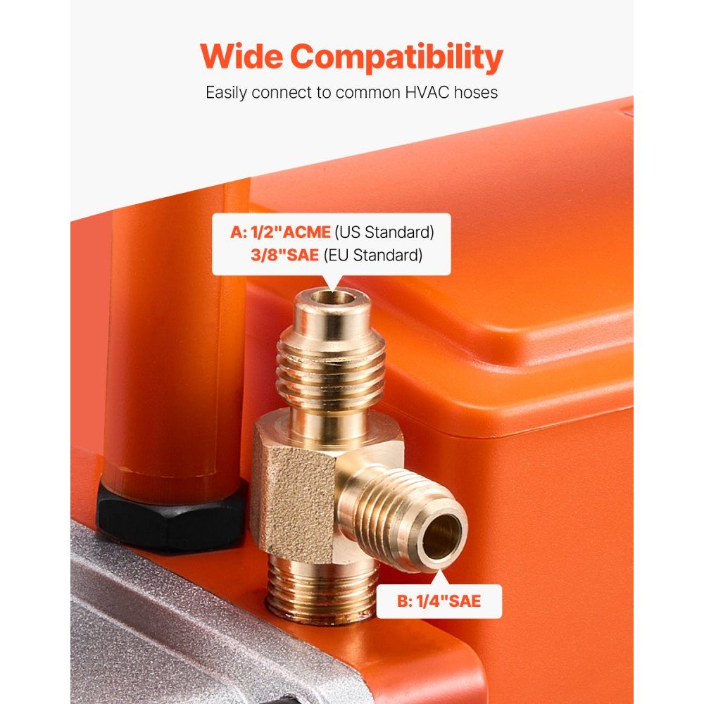Vakuumpumpe 6 CFM HVAC 2-stufige Drehschieber-Vakuumpumpe für R134a R22 R410a-Systeme Auto-AC-Vakuumpumpensatz mit Ölflasche zur Harzentgasung für die Wartung von Autoklimaanlagen