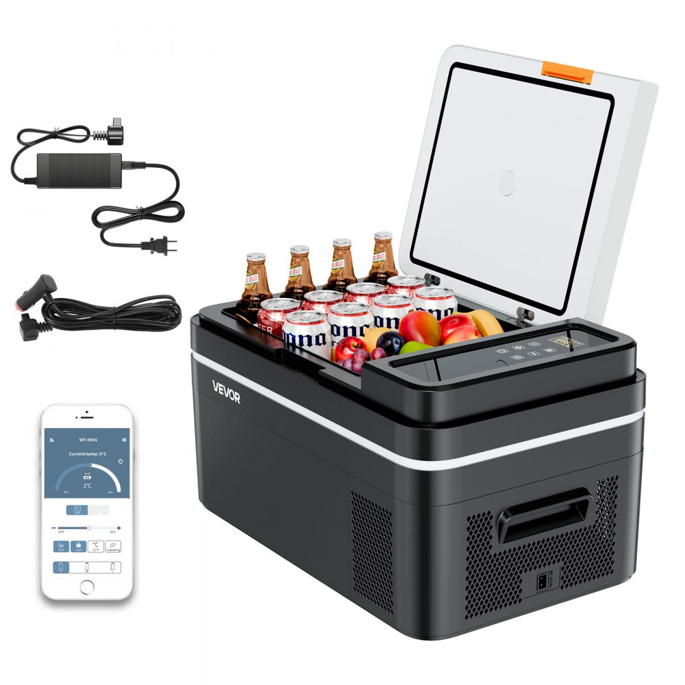 Refroidisseur à compresseur 22 L 12/24 V CC avec contrôle par application, réfrigérateur de voiture 100-240 V AC pour camping, voyage, camion, pêche, refroidisseur thermoélectrique 45 W portable Refroidisseur à compresseur 22 L 12/24 V CC avec contrôle par application, réfrigérateur de voiture 100-240 V AC pour camping, voyage, camion, pêche, refroidisseur thermoélectrique 45 W portable