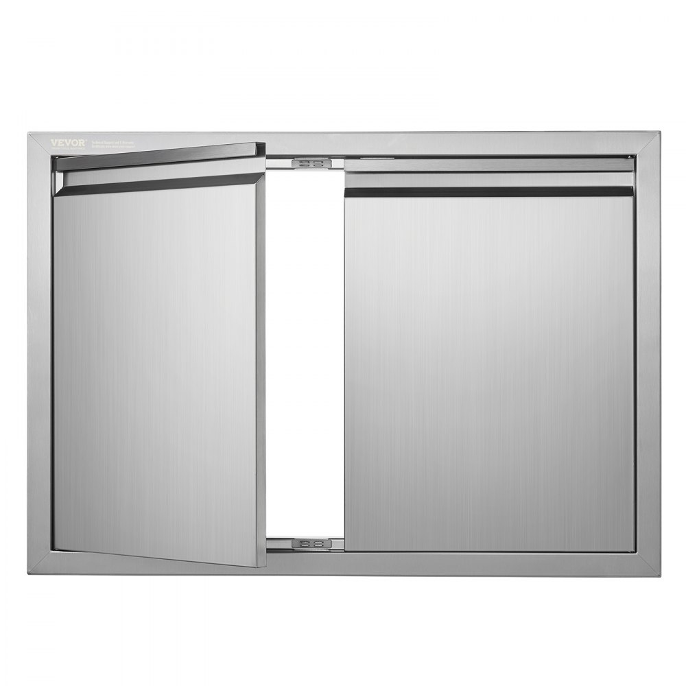 Grill Access Door, 762 x 532 x 45 mm, Double Outdoor Kitchen Door, Flush Mounted Stainless Steel Door, Vertical Wall Door with Retractable Handles, for Grill Island, Grill Station, Outdoor Cabinet, etc Grill Access Door, 762 x 532 x 45 mm, Double Outdoor Kitchen Door, Flush Mounted Stainless Steel Door, Vertical Wall Door with Retractable Handles, for Grill Island, Grill Station, Outdoor Cabinet, etc