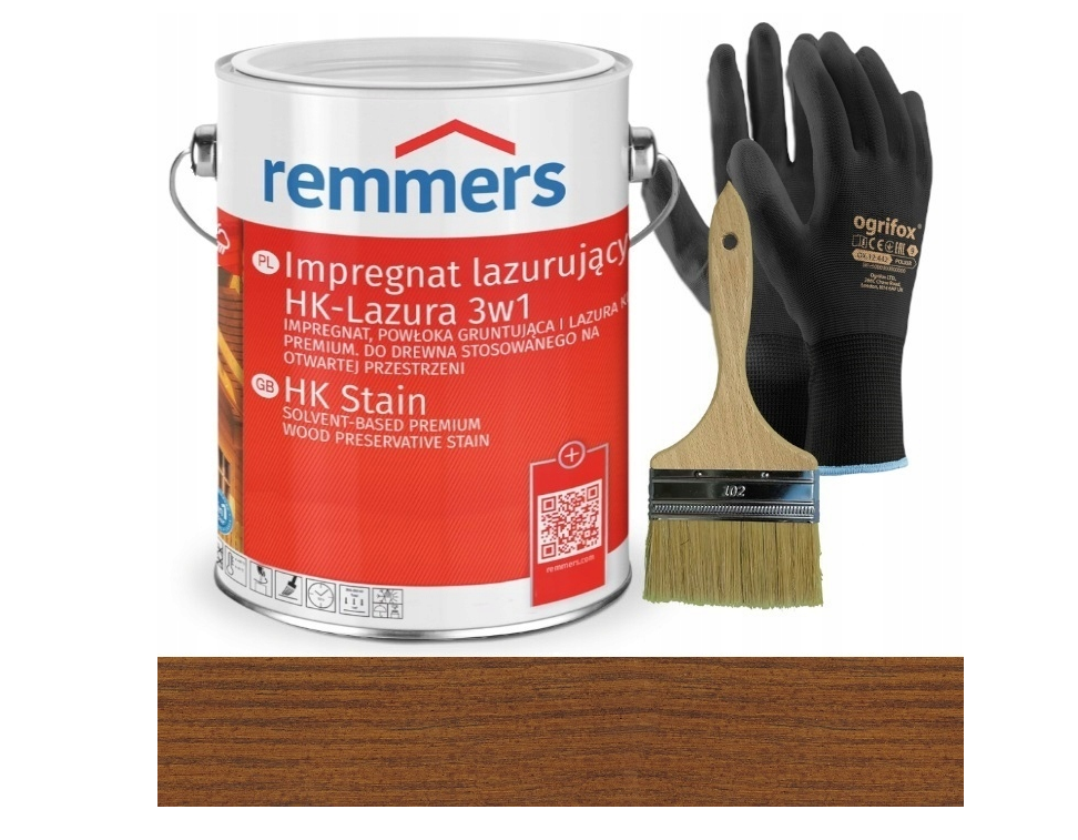 Remmers HK Lasur 3in1 (imprégnation, apprêt et vernis) 5L de couleur CHESTNUT Remmers HK Lasur 3in1 (imprégnation, apprêt et vernis) 5L de couleur CHESTNUT
