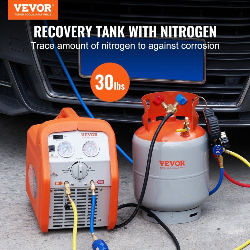 Refrigerant Recovery Tank 13.61kg 27.6bar Reusable Cylinder Tank Φ 250 x 390mm Refrigerant Recovery Tank Orange HP295-Stahl Refrigerant Recovery Tank