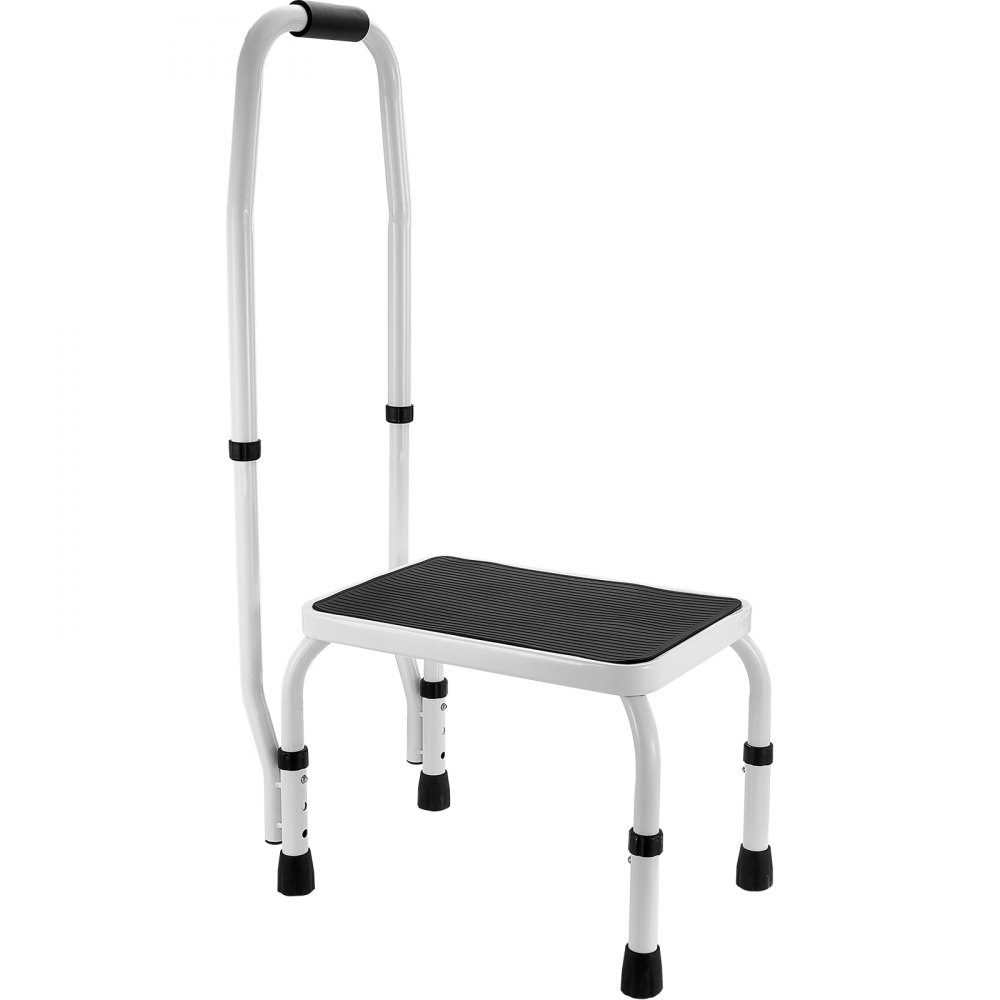 Huishoudladder 810 x 417 x 285 mm, trap, opklapbaar, stalen trap, 1 trede, trap, draagvermogen 150 kg, opklapbare trede, enkele trap, 810 mm hoog, keukenladder, antislip opstapje