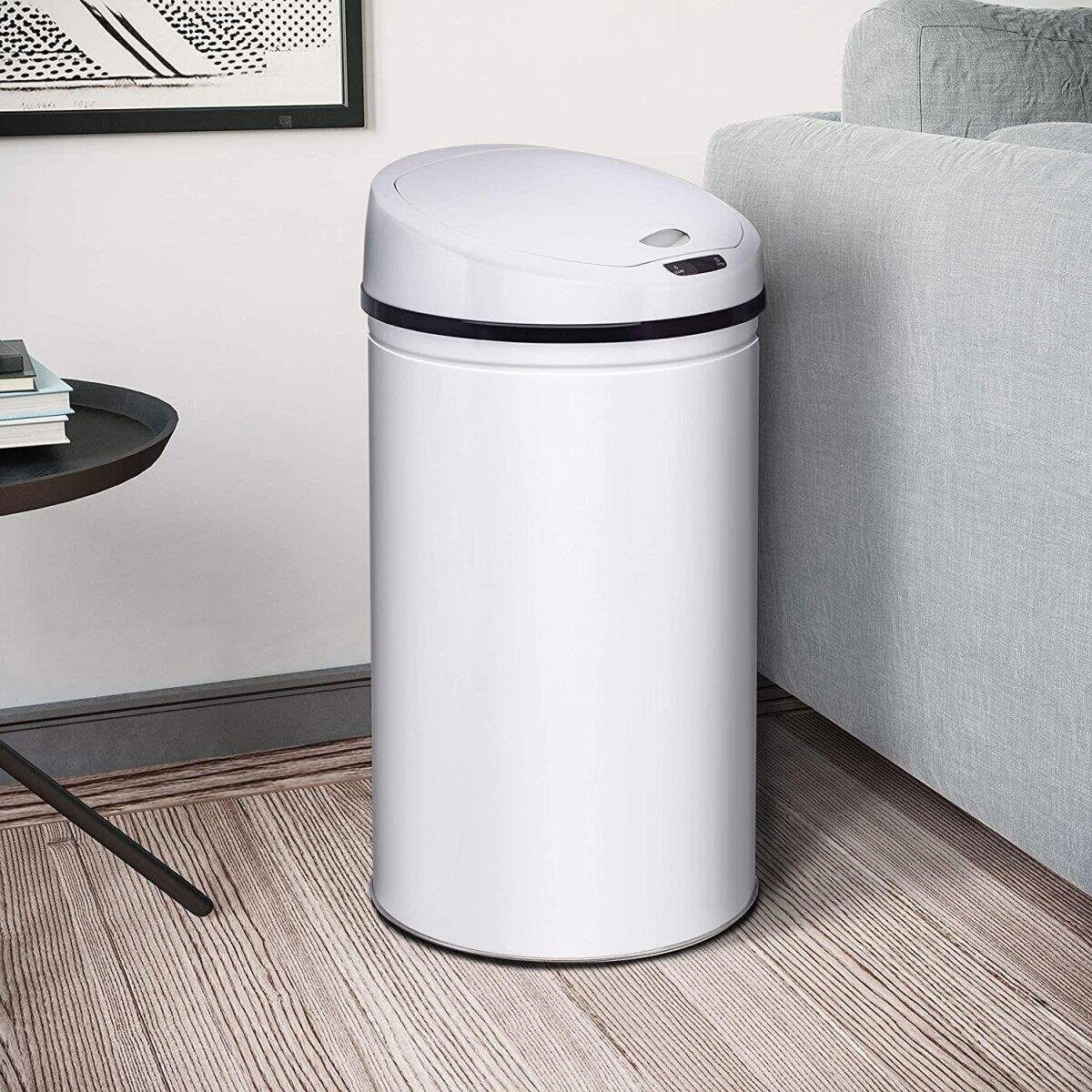 Ribelli Edelstahl Mülleimer - Abfalleimer mit Sensor - automatisches Öffnen und Schließen 60L weiß