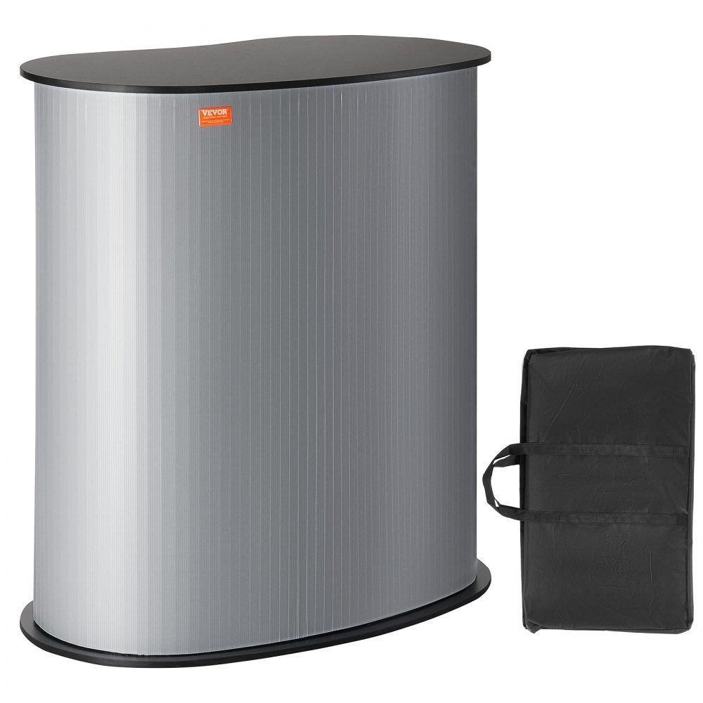 Portable Trade Show Counter, Trade Show Counter, 90x49x94cm Trade Show Stand, Exhibition Counter Stand, Foldable Promotion Retail Standing Table, Pop Up Podium with Storage Compartment, Carry Bag
