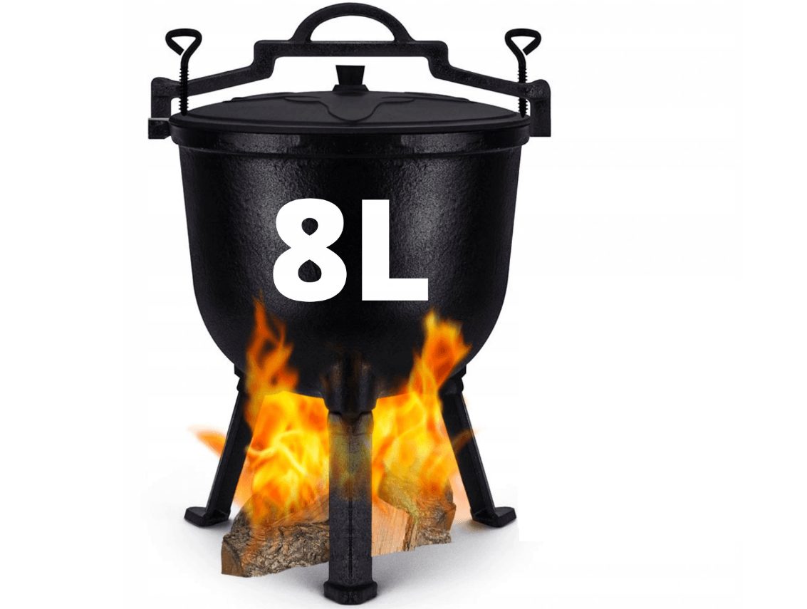 *ANGEBOT* BBQ Dutch Oven Eintopf handgefertigt mit Füßen ca. 8l fürs Lagerfeuer