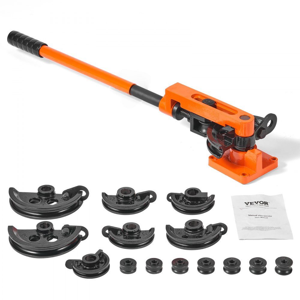 Rohrbieger Ø10-25mm (7 Matrizen) Manueller Rohrbieger 0-180° Handrohrbieger 50-113mm Biegeradius Rohrbiegemaschine Kupfer-, Aluminium-, Edelstahlrohre mit einer Wandstärke von 0 bis 2mm