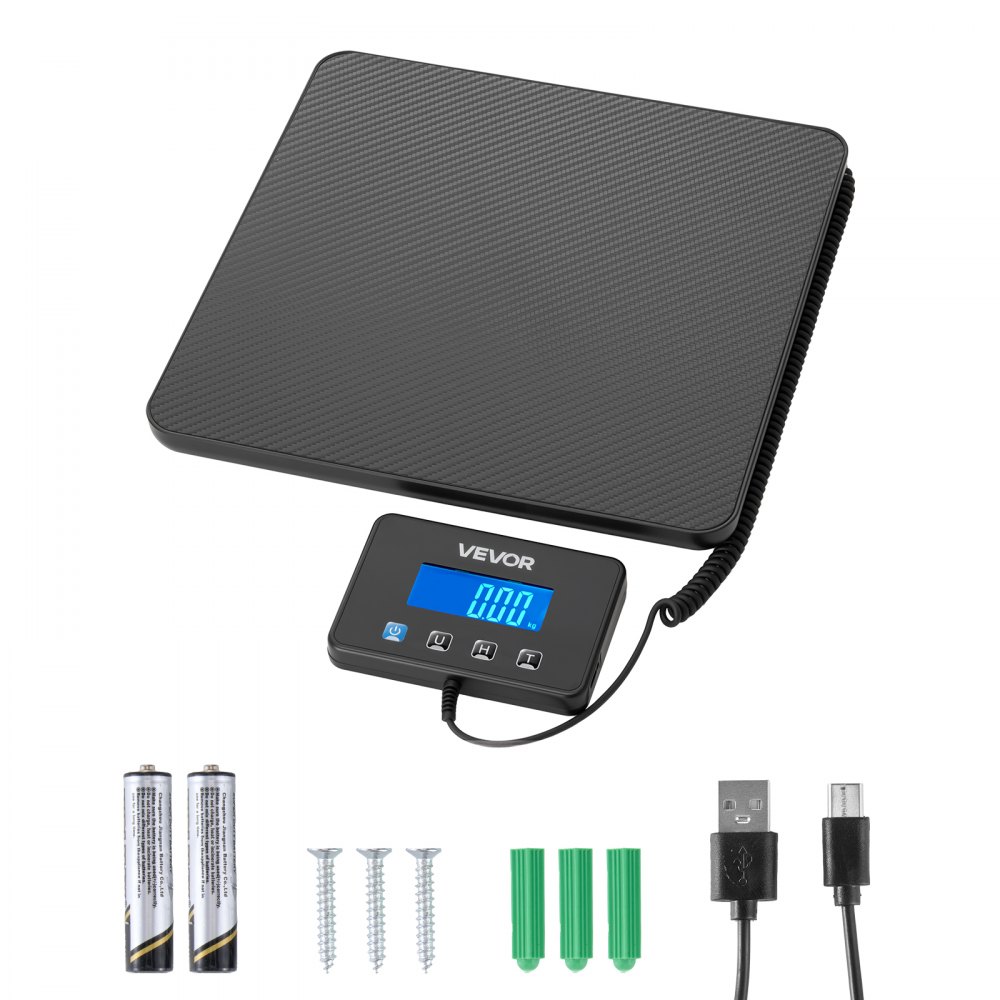 Digital Parcel Scale, 10/100g, Double Precision, 200kg Platform Scale with Hold/Tare Function & LCD Display, for Parcels, Postage, Luggage, Battery & Charging Cable Included Digital Parcel Scale, 10/100g, Double Precision, 200kg Platform Scale with Hold/Tare Function & LCD Display, for Parcels, Postage, Luggage, Battery & Charging Cable Included