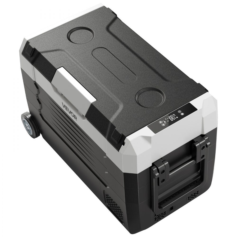 Compressor Cooler 12/24V DC 100-240V AC Car Fridge 35L with App Control & Wheels & 2 Temperature Zones (-20°C to 20°C) Portable Fridge for RV, Boat, Camping, Fishing