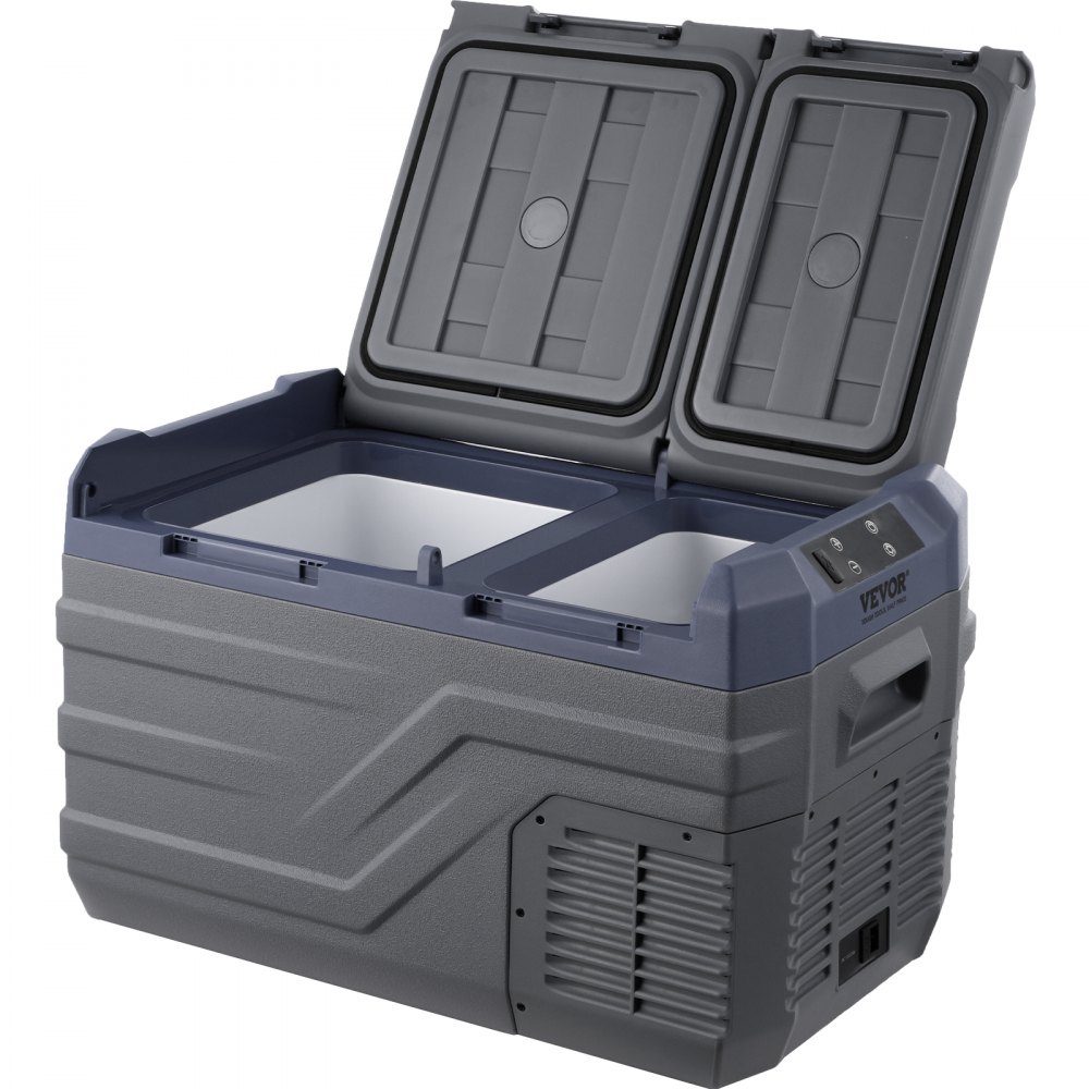 Car Refrigerator, 12V Car Fridge, Portable 25L Dual Zone Freezer, Adjustable Range from -4℉ to 68℉, 12/24V DC und 100-240V AC Compressor Cooler for Outdoor, Camping, RV