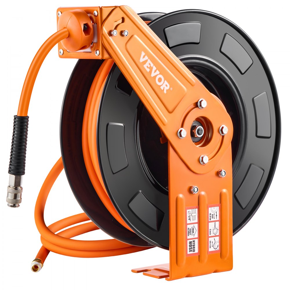 Persluchtslanghaspel, 9,52 mm x 19,81 m hybride luchtslang, max. 300 PSI, slanghaspel met automatische oprol- en toevoerleiding, voor plafond-/wandmontage voor werkplaats en garage Persluchtslanghaspel, 9,52 mm x 19,81 m hybride luchtslang, max. 300 PSI, slanghaspel met automatische oprol- en toevoerleiding, voor plafond-/wandmontage voor werkplaats en garage