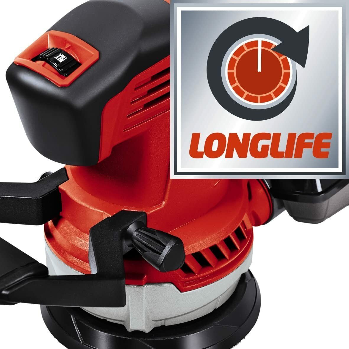 Einhell Exzenterschleifer TE-RS 40 E (400 W, Schleifteller Ø 125 mm, Drehzahlregelung, Staubsammelbox und Absaugadapter, Koffer)