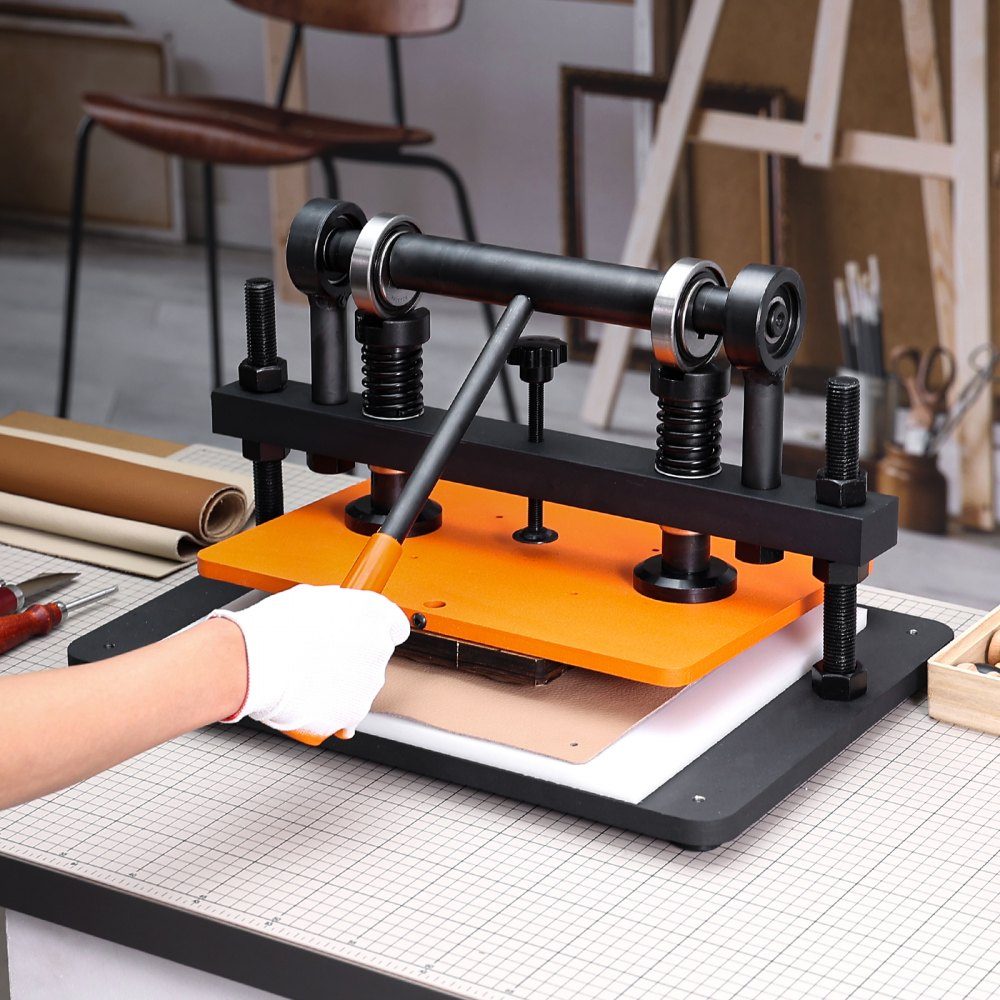 Leather Punching Machine Manual Leather Cutting Machine 36x26cm, Leather Embossing Machine 1.5t Heavy Duty Leather Punching Machine Suitable for leather, PVC/EVA foam, non-adhesive materials