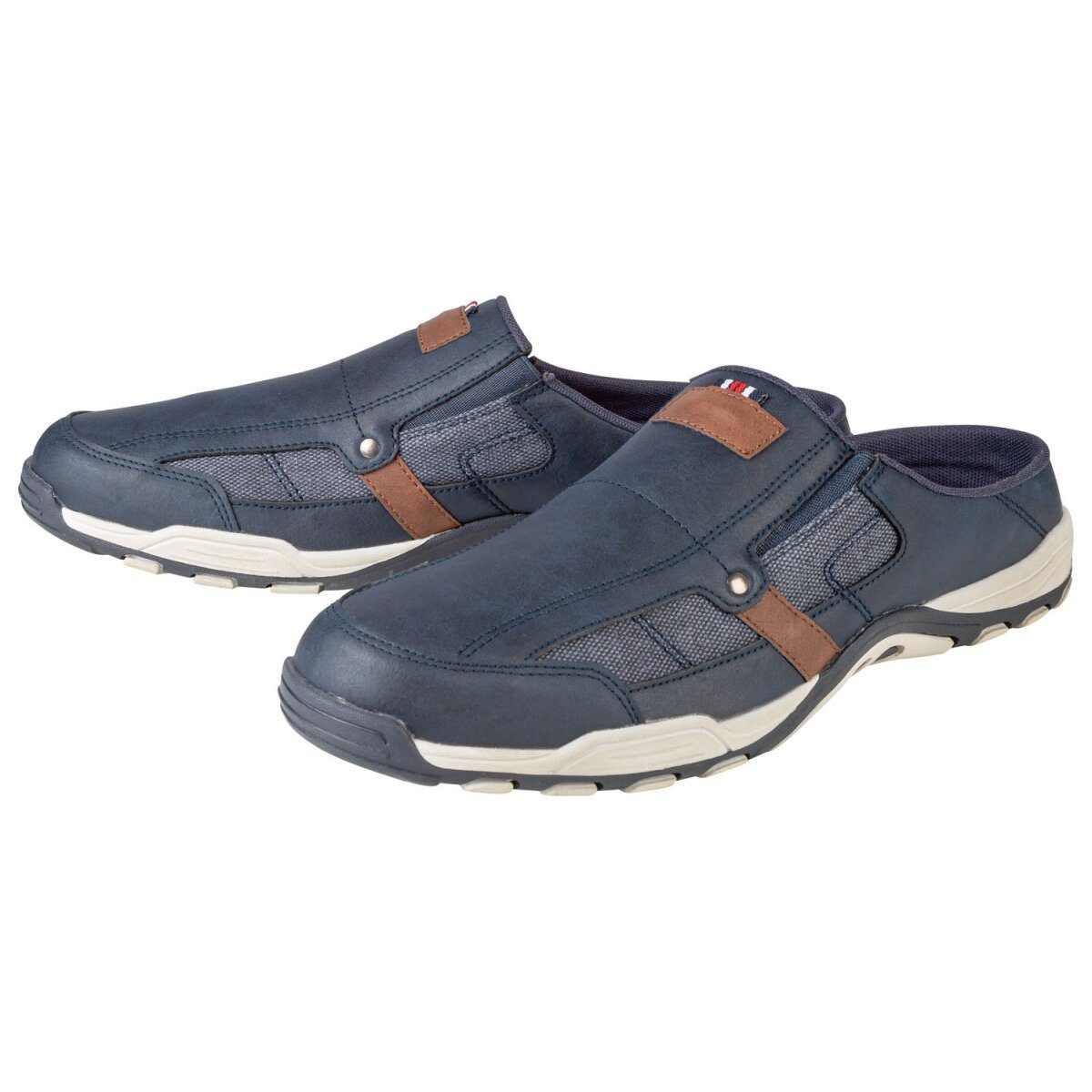 Sabots homme LIVERGY avec inserts élastiques latéraux, 43, bleu marine