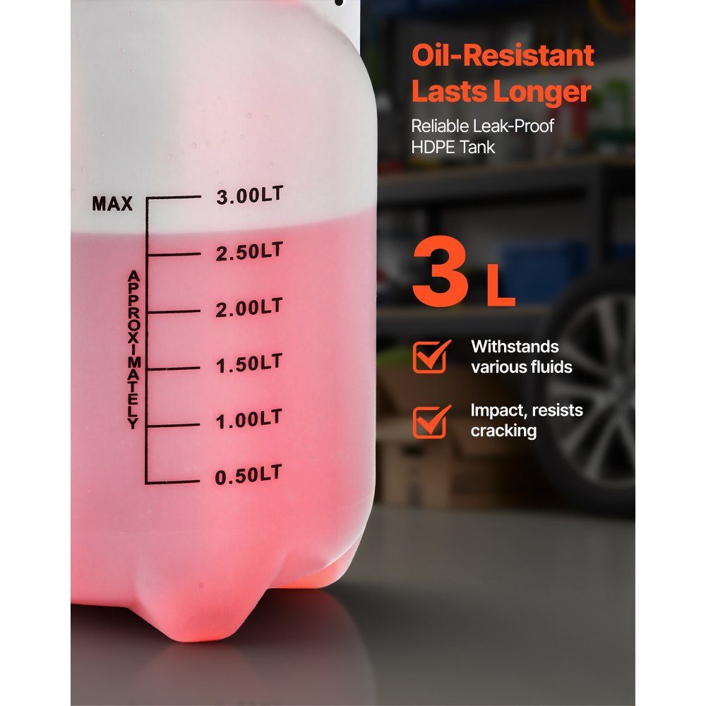 Getriebeölpumpe, 3 l, Öleinfüller, manuelle Getriebeöltransferpumpe mit Schlauch und HDPE-Tank, Pumpenwerkzeug mit PTFE-Band, Kfz-Ölfüllsystem, manueller Getriebeöleinfüller
