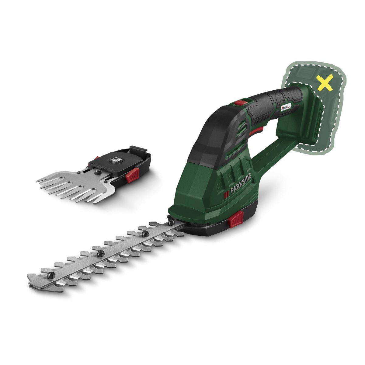 PARKSIDE® 20 V accugras- en buxusschaar »PAGS 20-Li A1«, zonder accu en lader