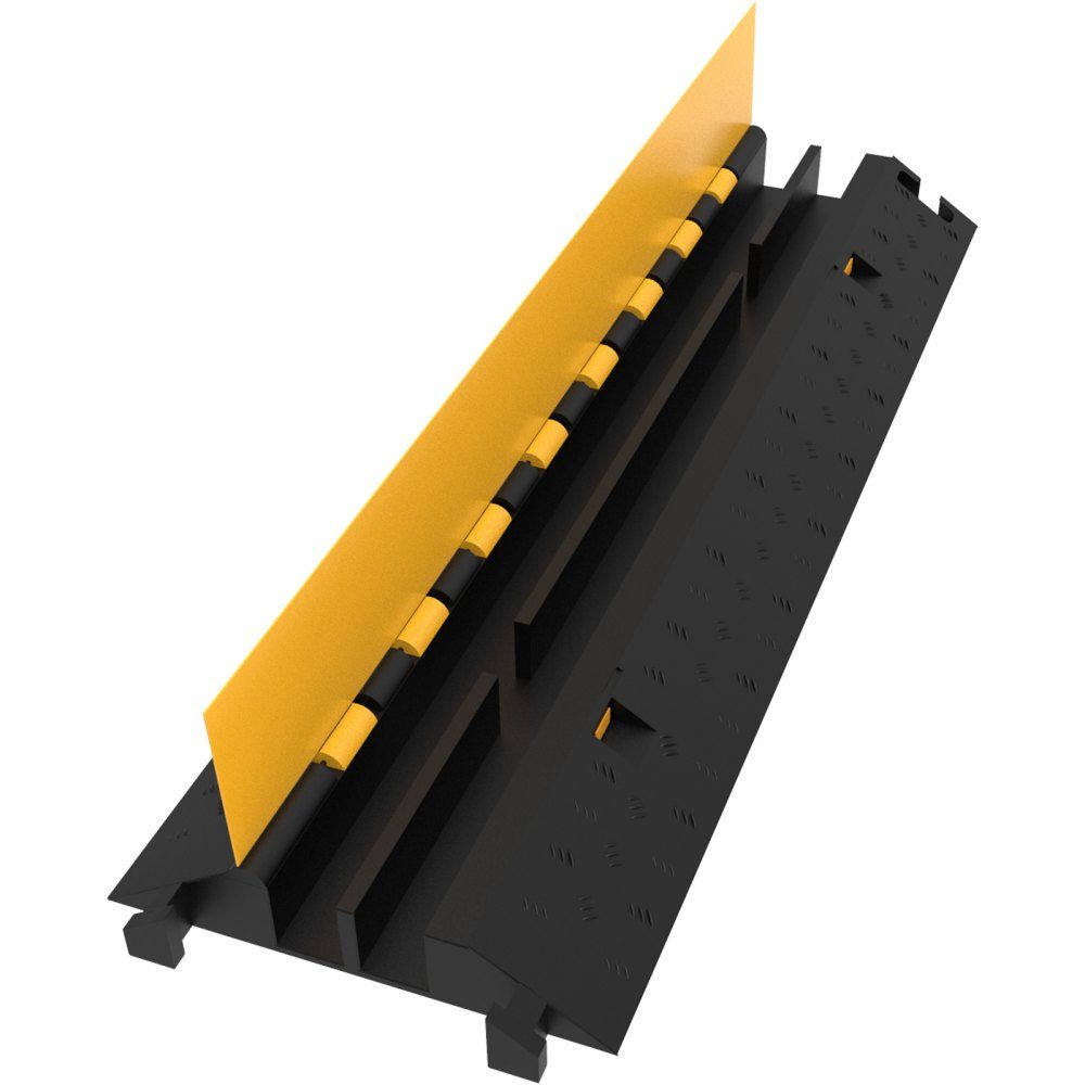 Kabelschutzmatte Kabelkanal Schwarz Kabelkanal Außenbereich 2 Kanäle Heavy Duty 66.000 lb Tragkraft Kabel Draht Kabelabdeckung Rampe Speed ​​Bump Auffahrt 103 x 25,5 x 5 cm