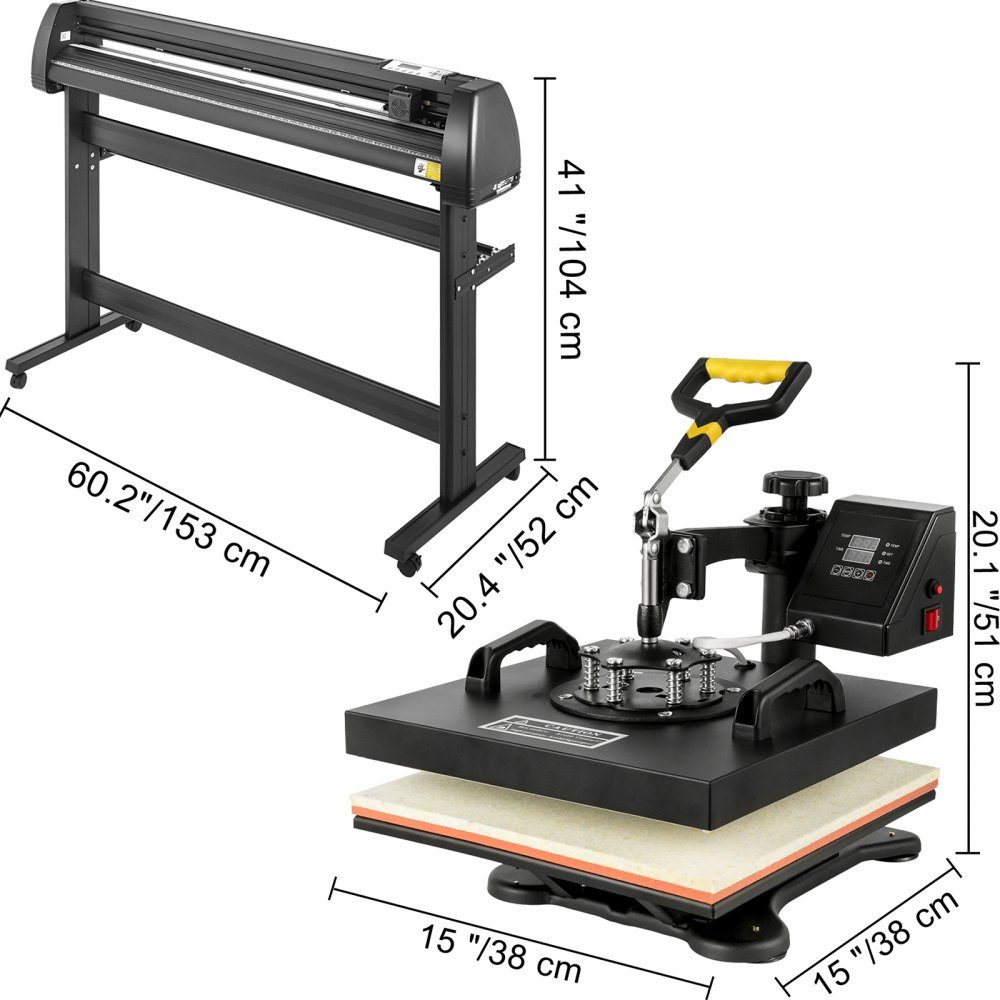38x38cm hittepersmachine, 5-in-1 hittepersmachine, hittepersmachine en 1350 mm vinylsnijplotter Snijplotter Desktopmachine
