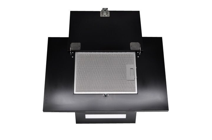 Extractor hood black LED 50cm glass SILENT quiet