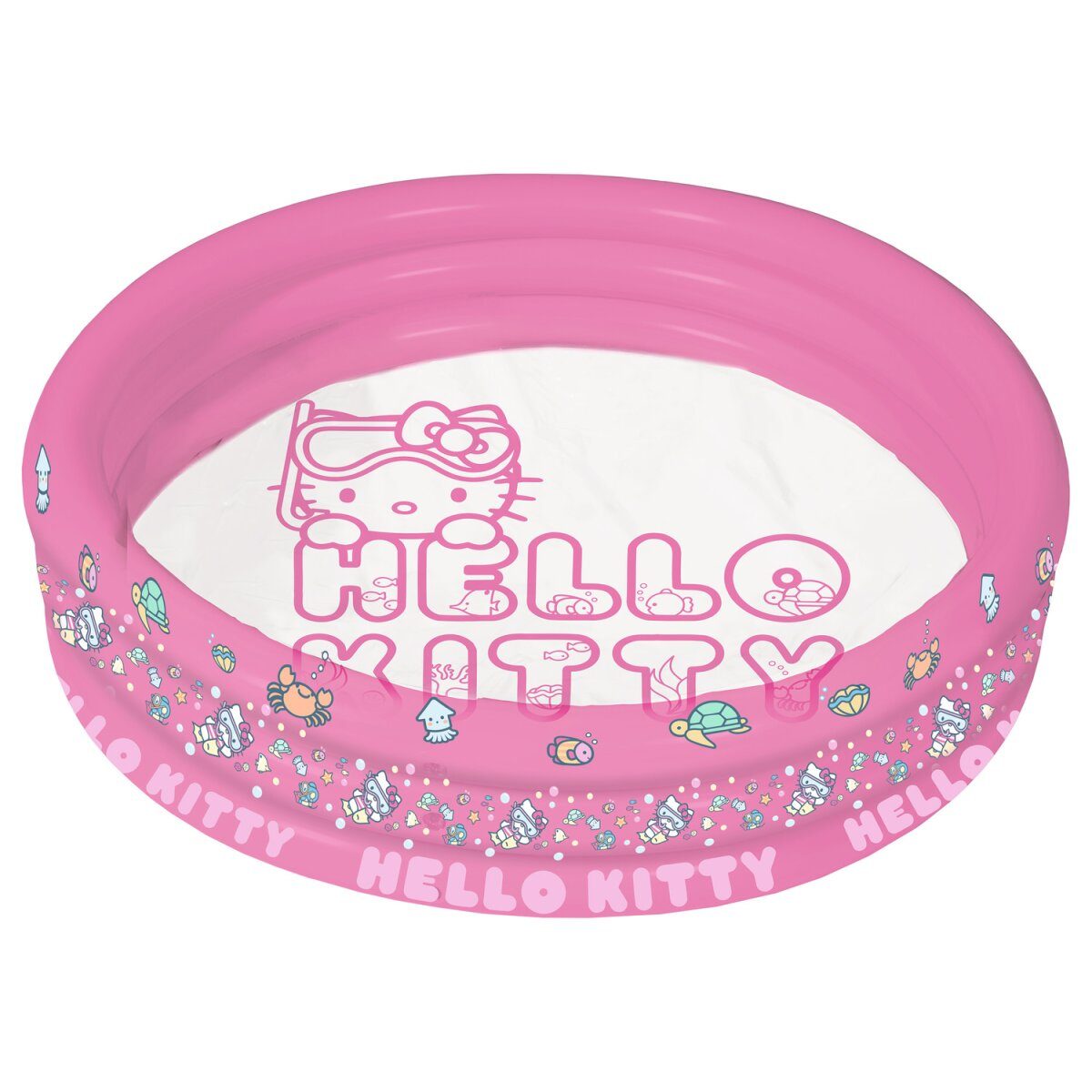 HELLO KITTY Zwembad met 3 ringen, roze transparant, 122 x 23 cm