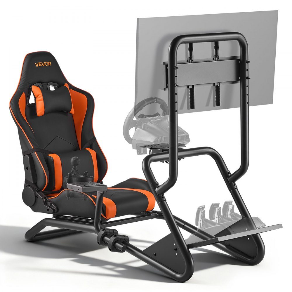 Lenkradständer, Rennradständer, Simulator-Cockpit mit Monitorständer, für Logitech G25, G27, G29, G920, G923, Thrustmaster T300RS, TX F458, T500RS, T3PA-PRO (F1/GT) und CSR-Pedale