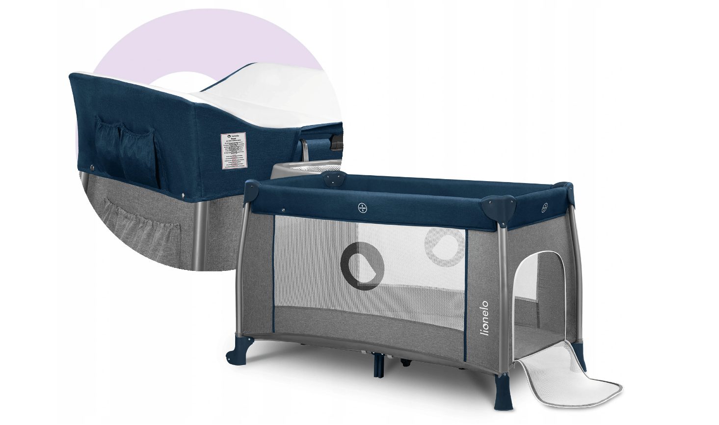 2in1 Kinderreisebett Baby Laufstall Kinderreisebett mit Wickeltisch 68x 125