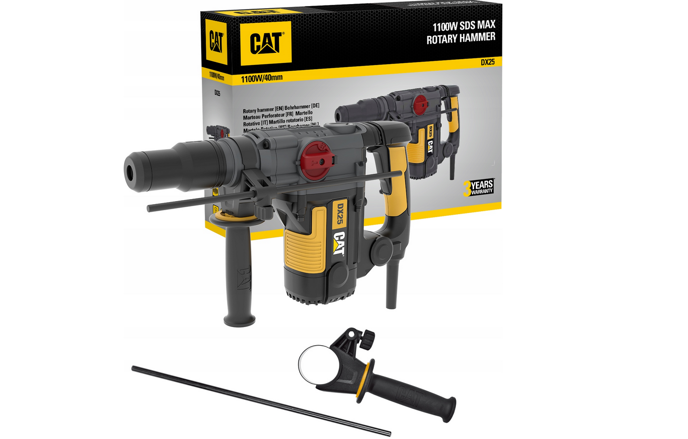 Wiertarka udarowa wyburzeniowa CAT DX25 1100W 40mm SDS Max 2w1 8,5J Wiertarka udarowa wyburzeniowa CAT DX25 1100W 40mm SDS Max 2w1 8,5J