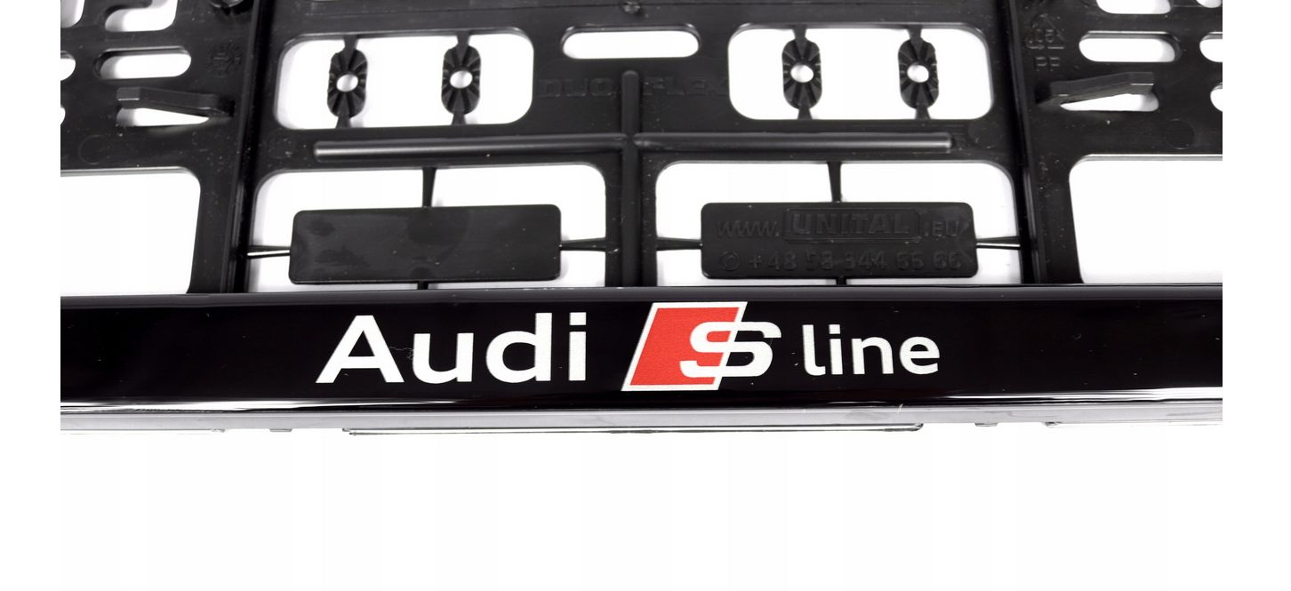 2x ORIGINAL Kennzeichenhalter für Audi S-Line UV-Druck, witterungsbeständiges Sline