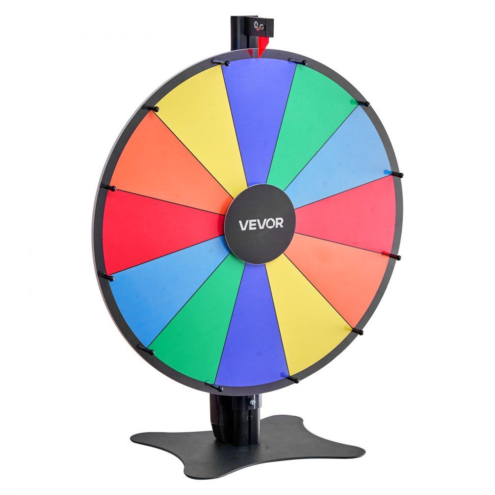 Roue de la Fortune, Roue (914 mm), 18 Compartiments, Roue de la Fortune avec Support, Hauteur Réglable, Jeux de Loterie, Concours, Roulette, avec Tableau Éponge et 2 Marqueurs, 6 Couleurs, Idéal pour Fête, Pub, Foire