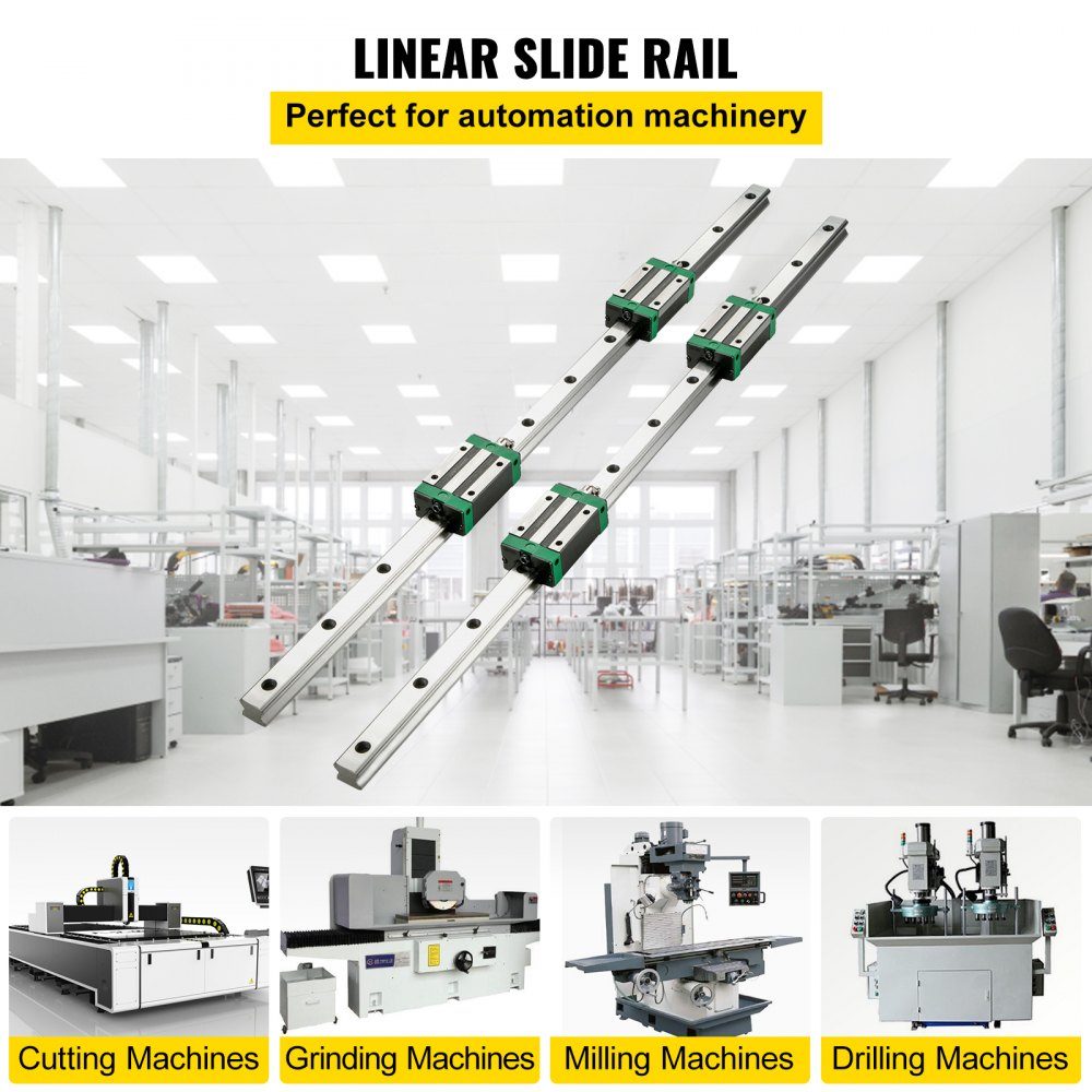 Linear Guide HSR 20 Series Linear Rails, 1700mm Length Linear Shaft CNC Linear Guide with 4 HSR 20 UU Bearing Blocks, Linear Guide Rail for CNC Machine, Lathes, Linear Guide Rail