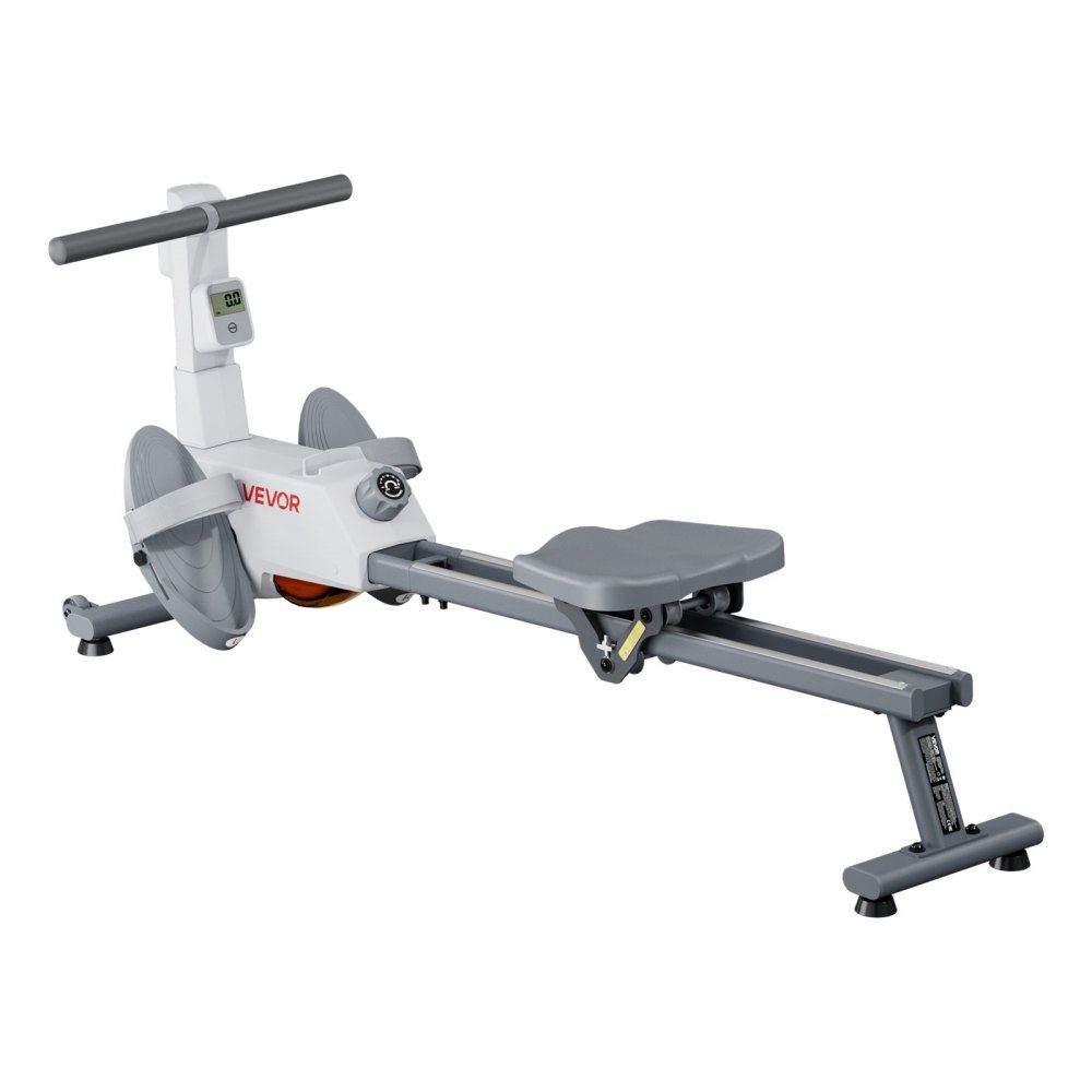 Leises Magnet-Rudergerät, 16 Widerstandsstufen einstellbar, klappbares Rudergerät für zu Hause mit Doppelgleitschienen & LCD-Monitor, Bluetooth-App-kompatibel, 158 kg Tragkraft