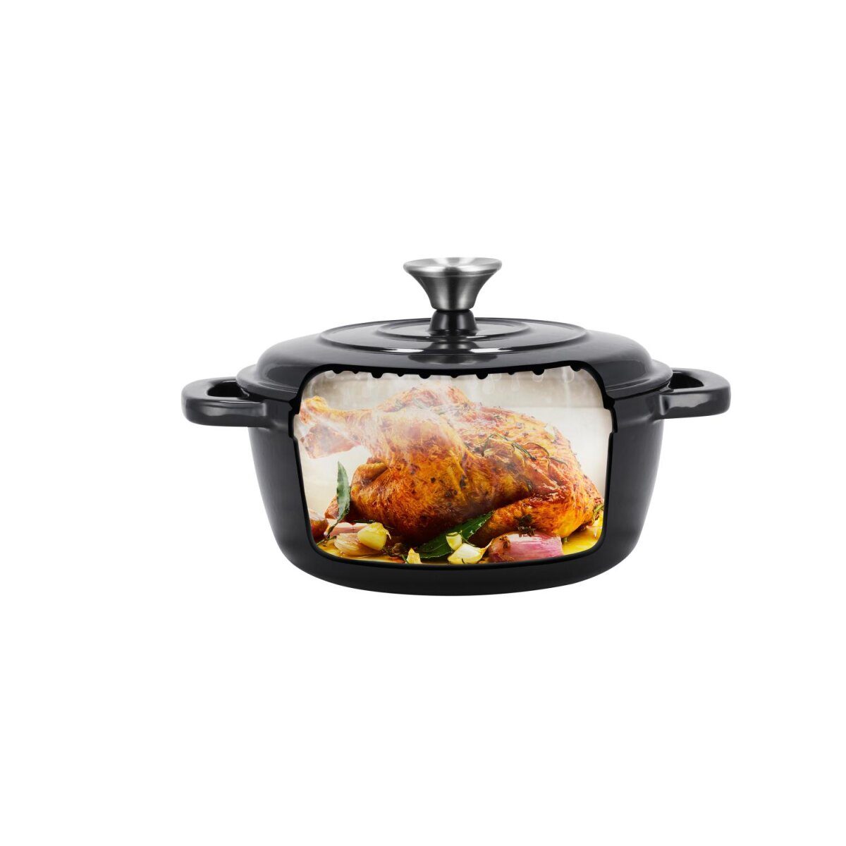 Marmite en fonte premium SILVERCREST® 22 cm / 2,8 litres avec système goutte à goutte