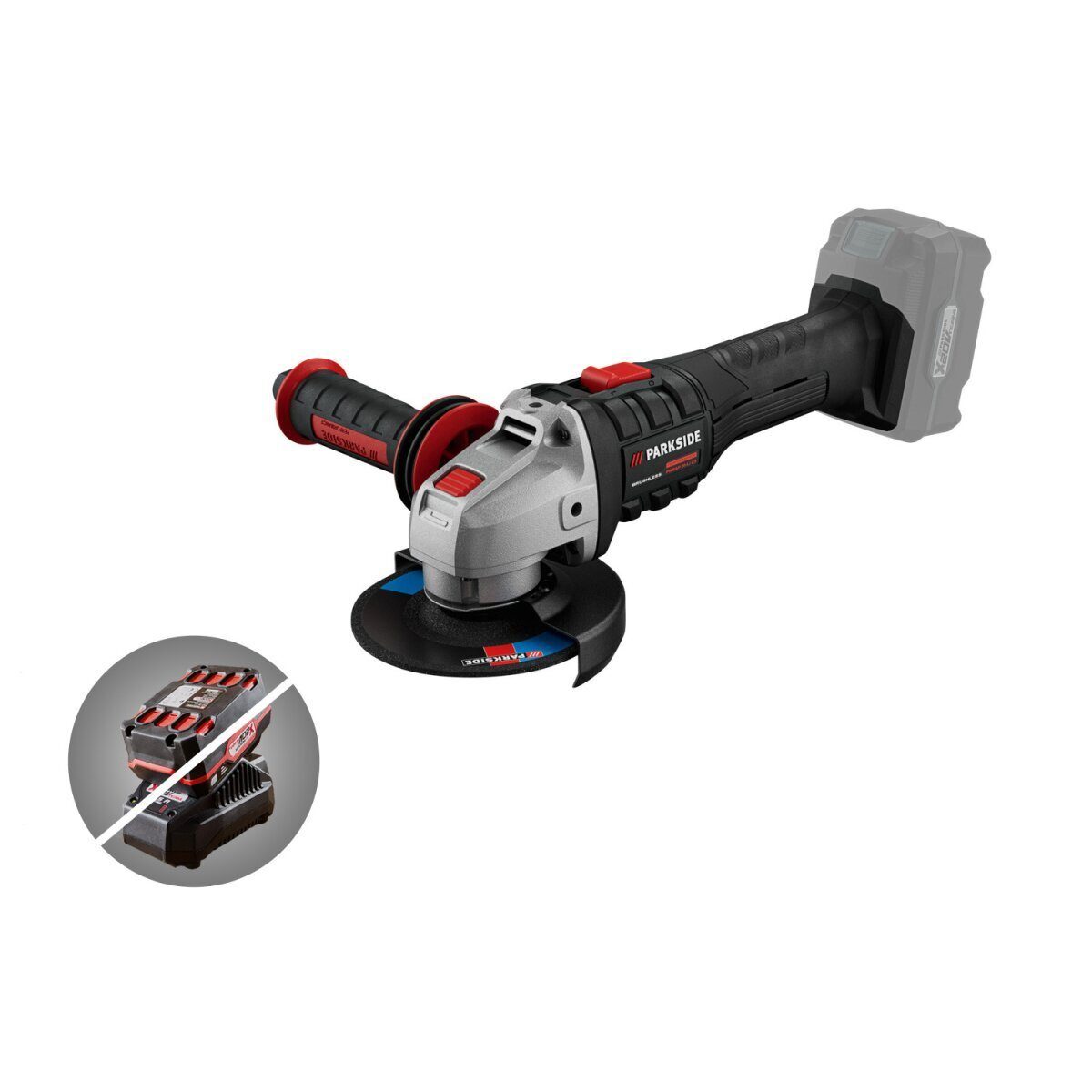 PARKSIDE PERFORMANCE cordless angle grinder »PWSAP 20 Li C3«, 20 V, without battery and charger