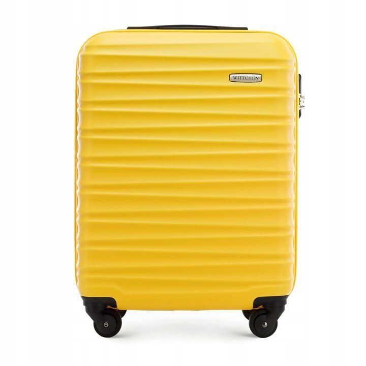 Valise premium valise de voyage valise de bord avec baleines plastique ABS 34l jaune