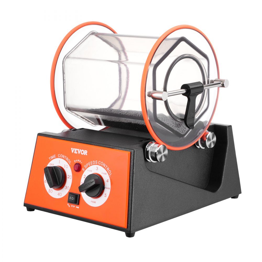 Tambour de polissage, machine de polissage de bijoux 5 kg, polisseuse de surface à tasse rotative 60 W, tasse rotative de polissage de bijoux, temps et vitesse réglables, broyeur à boulets pour or, argent, etc.