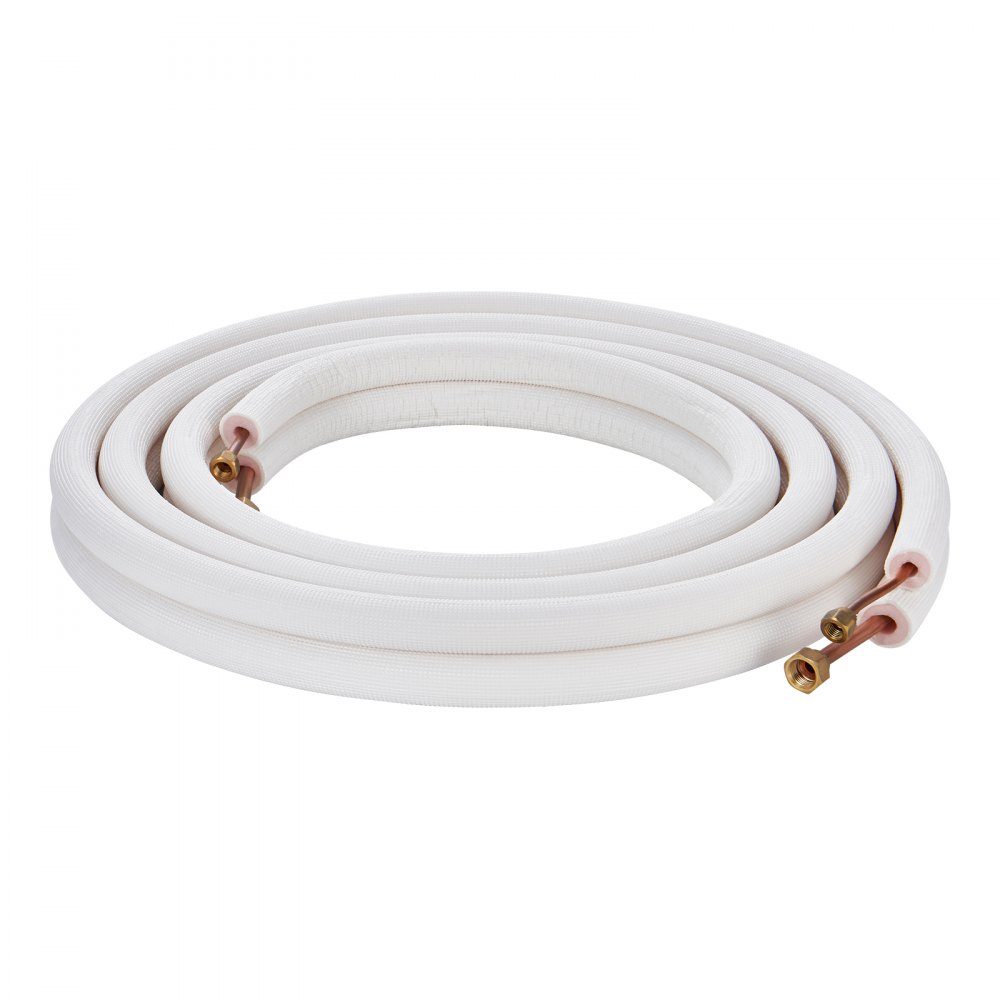 4876.8mm mini split line kit, 6.4 and 9.5mm OD, copper pipes and three-layer insulation, for air conditioning or heat pump equipment and HVAC with extensive accessories – Part No. HT-24304