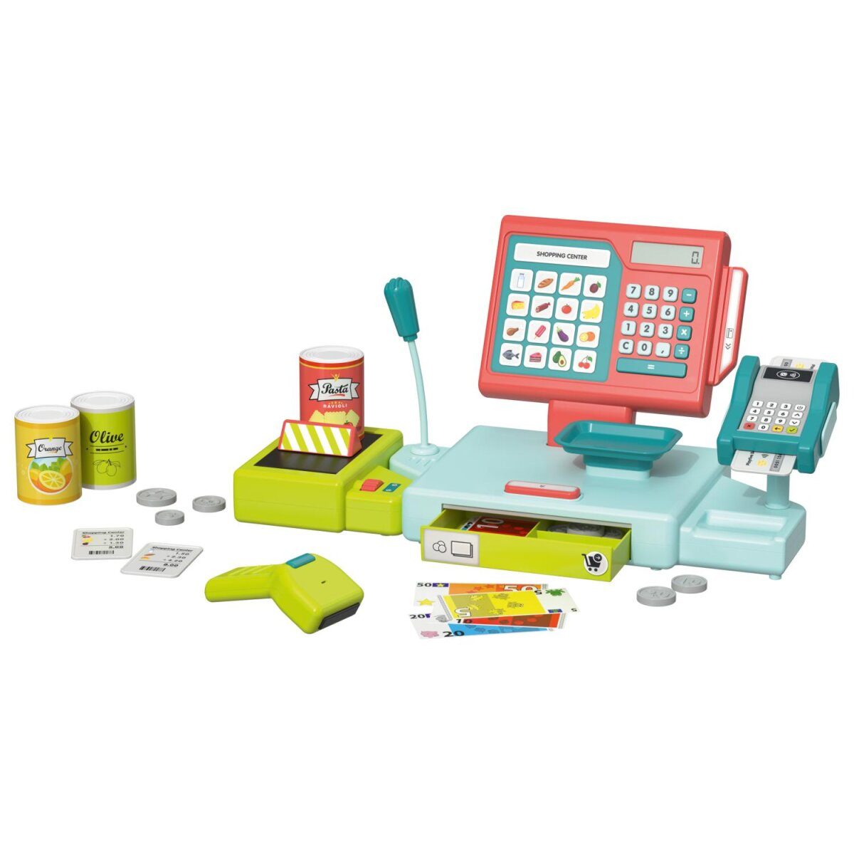 Spielerische Spielzeugkasse / Café-Shop