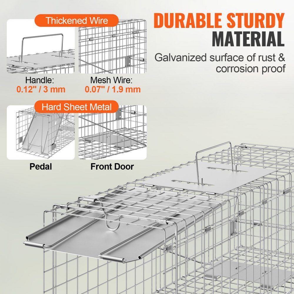 Pułapka na kuny 610x203x203mm pułapka na żywo drut ocynkowany drut żelazny pułapka na króliki pułapka na zwierzęta druciana pułapka box trap uniwersalna klatka do łapania szopów koty wiewiórki wiewiórki
