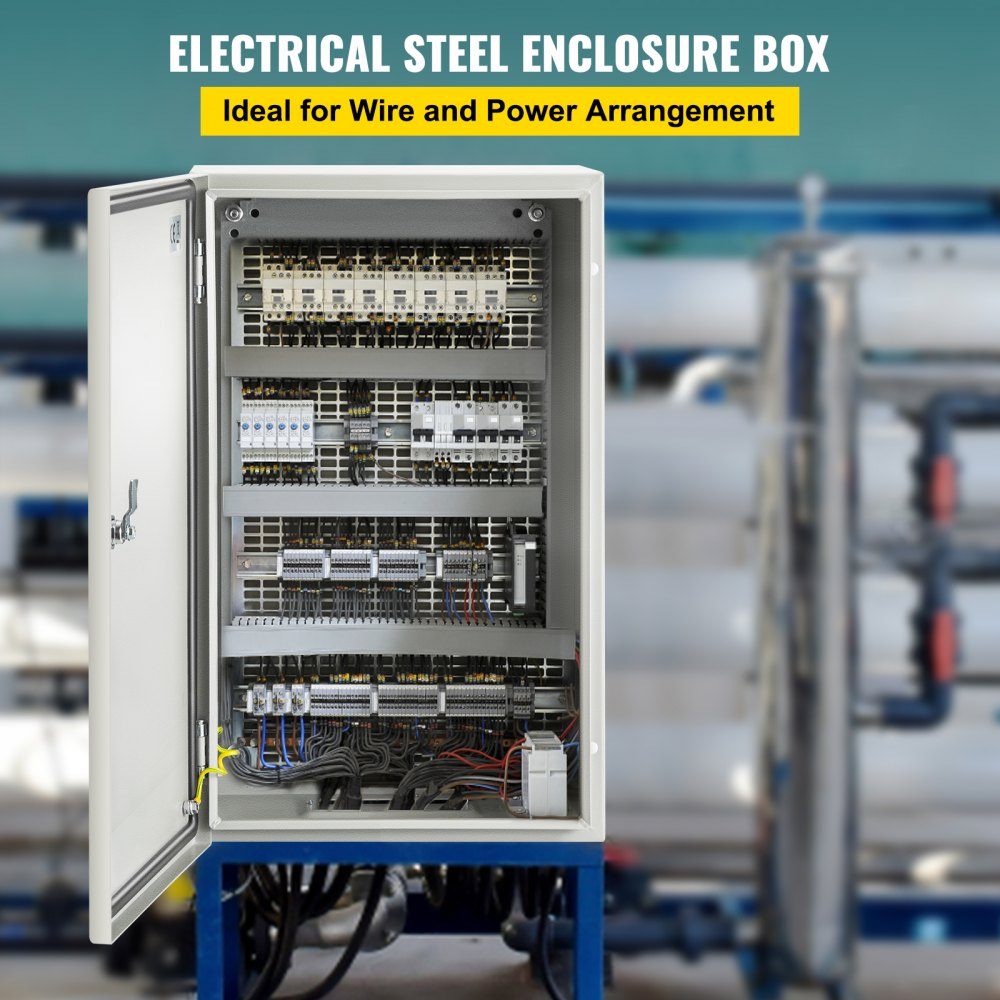 Armoire électrique en acier au carbone, armoire de distribution, boîtier industriel 50x30x25cm, boîte de commutation IP66 et NEMA, boîte de jonction étanche, boîte électrique idéale pour les usines, les chantiers de construction, les centres commerciaux,